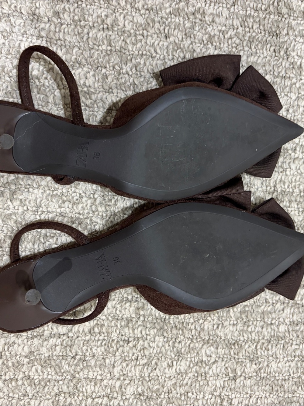 Zara Brown Bow-Strap Women's Heels - Picture 3 of 4